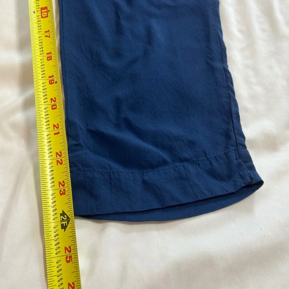 Vintage Jams World Dark‎ Navy Rayon Elastic Waist Pants Made in Hawaii Medium